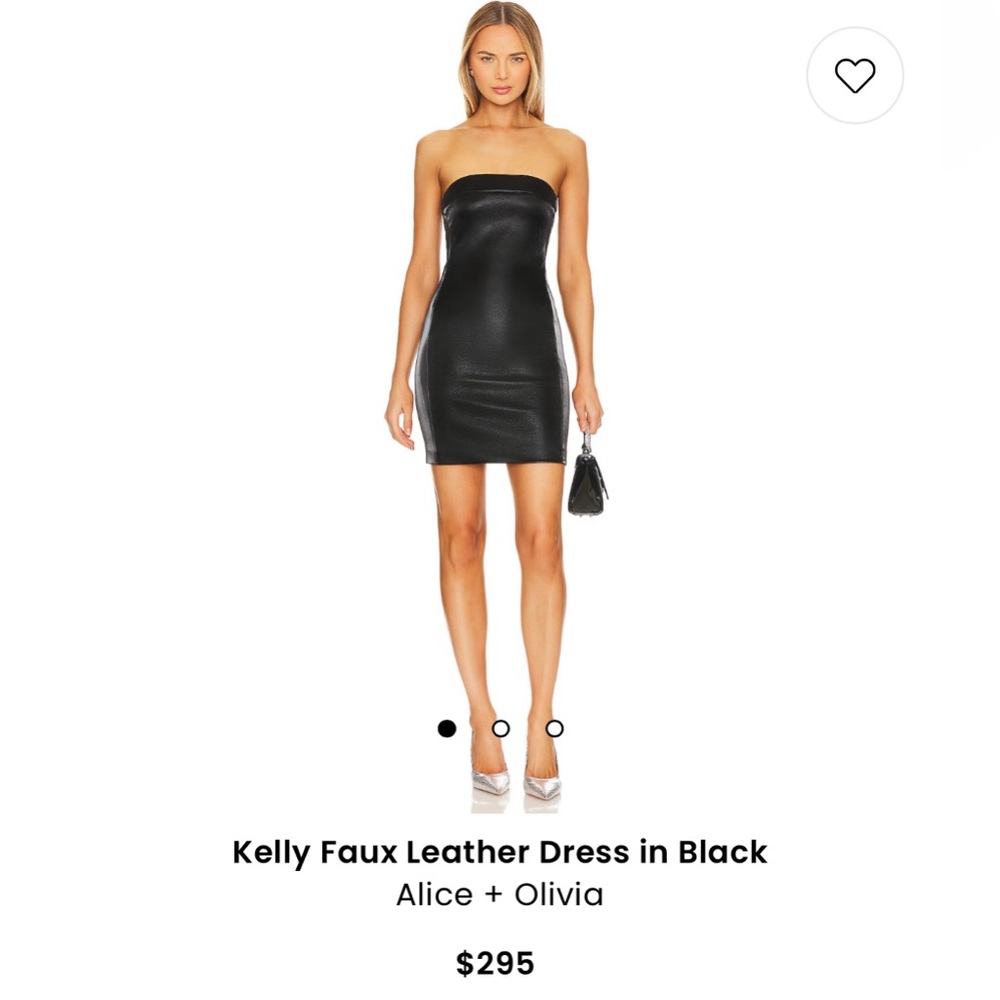 NWT Alice & Olivia size 8 black pleather tube dress